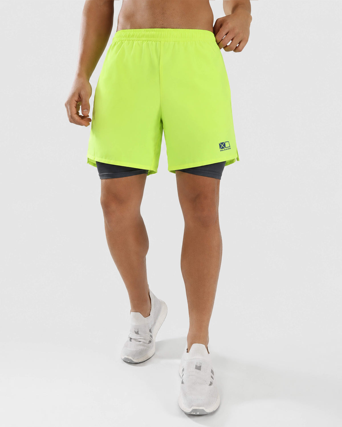Veyra DryFlow™ + CoolGlide™ Liner Training Shorts - Neon Yellow & Graphite
