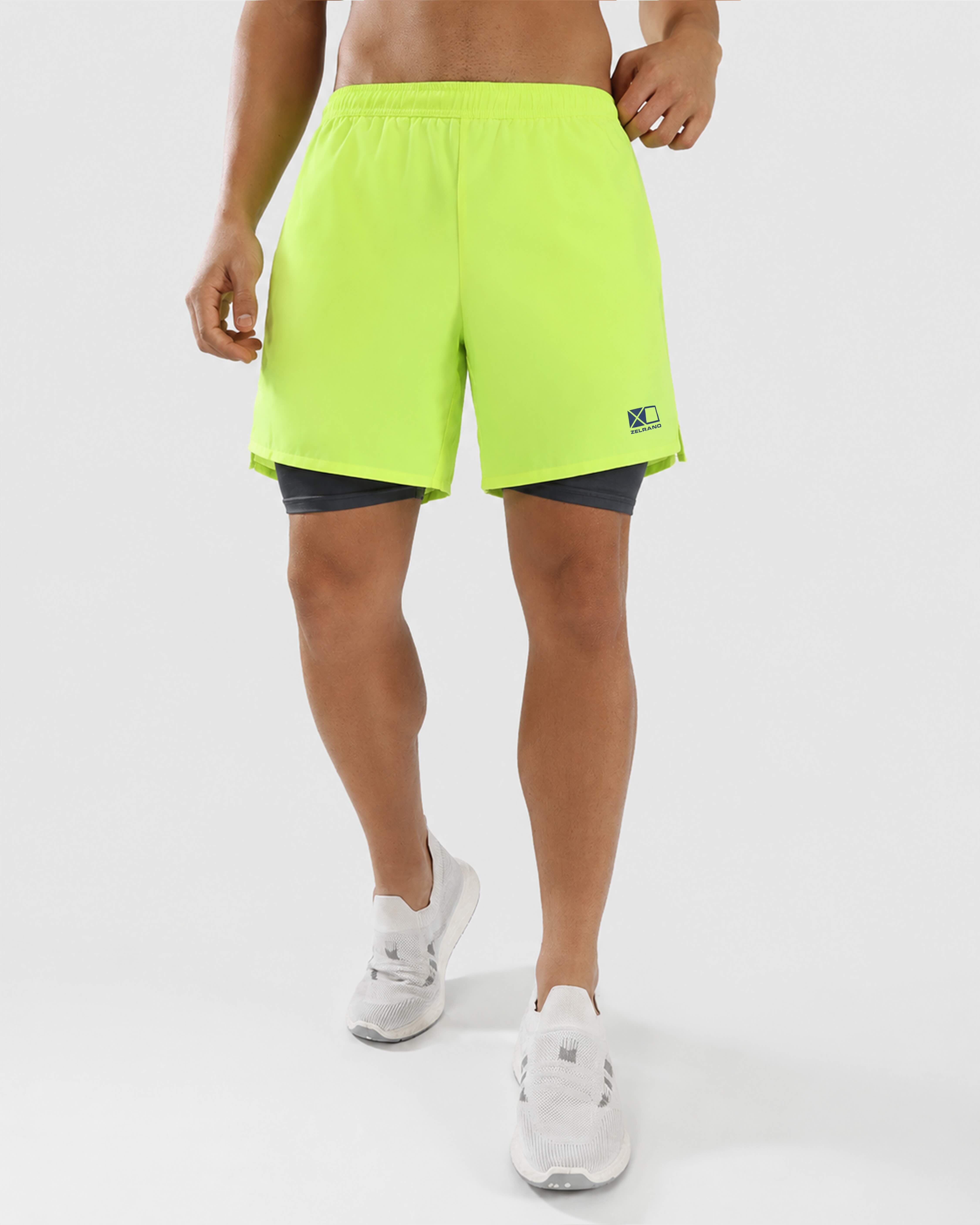 Veyra DryFlow™ + CoolGlide™ Liner Training Shorts - Neon Yellow & Graphite